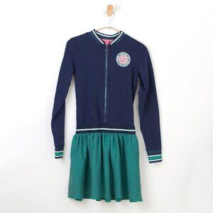 Girls Dress Dark Blue/ Green Plaid skirt - Size: 12/14 - EU design